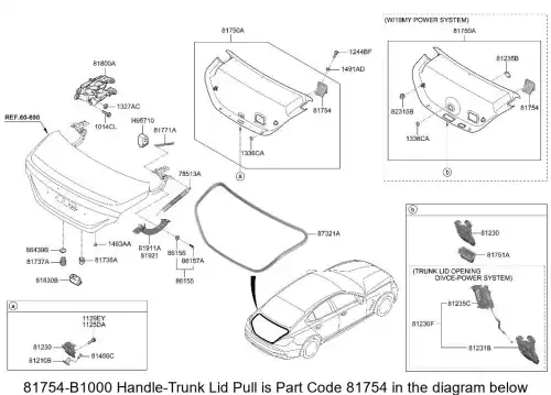 Ручка двери HYUNDAI / KIA 81754B1000