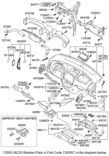 шайба d=12мм 1350508220 HYUNDAI