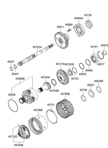 Шестерня КПП HYUNDAI / KIA 458113A501