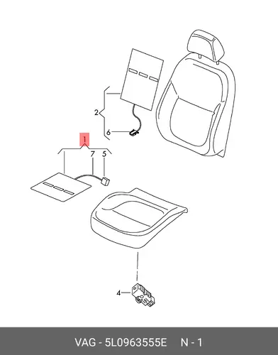 5L0963555E 5L0 963 555 E Нагревательный элемент VAG