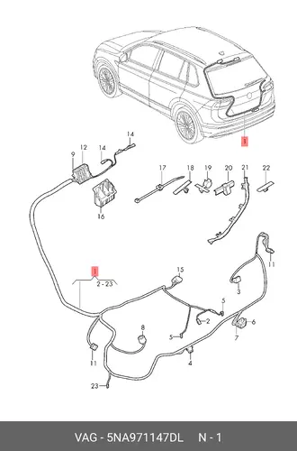 HARNESS 5NA971147DL VAG