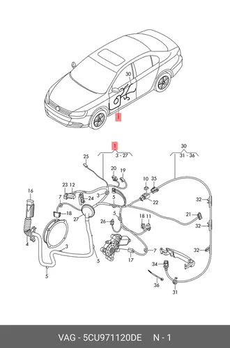 HARNESS 5CU971120DE VAG
