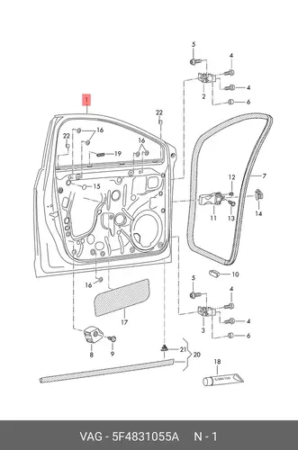 DOOR 5F4831055A VAG