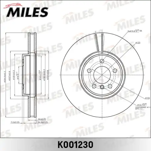 Тормозной диск MILES K001230