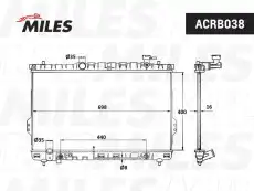 Радиатор системы охлаждения двигателя MILES ACRB038