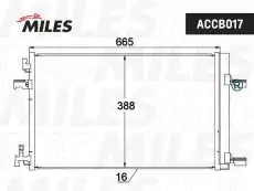 Радиатор системы охлаждения двигателя MILES ACCB017