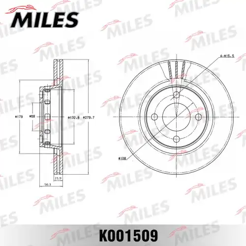 Тормозной диск MILES K001509