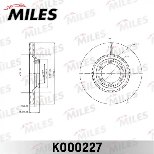 Тормозной диск MILES K000227