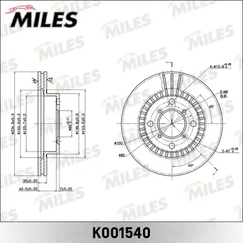 Тормозной диск MILES K001540
