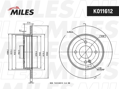 Тормозной диск MILES K011612