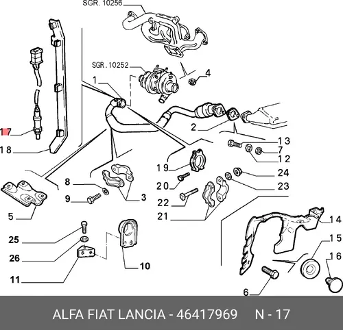 лямбда-зонд AR 46417969 FIAT