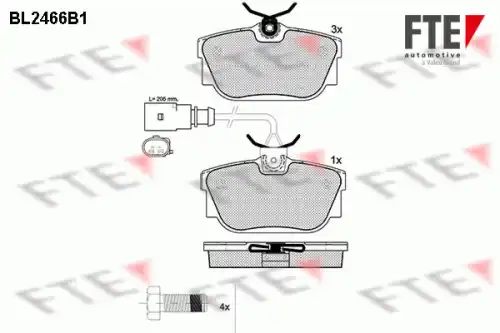 Тормозные колодки дисковые FTE BL2466B1