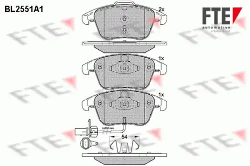 Тормозные колодки дисковые FTE BL2551A1