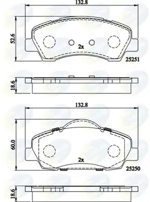 Тормозные колодки дисковые передняя ось COMLINE CBP02199
