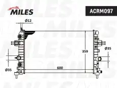 Радиатор системы охлаждения двигателя MILES ACRM097