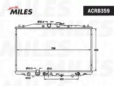 Радиатор системы охлаждения двигателя MILES ACRB359