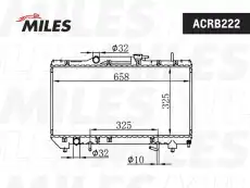 Радиатор системы охлаждения двигателя MILES ACRB222