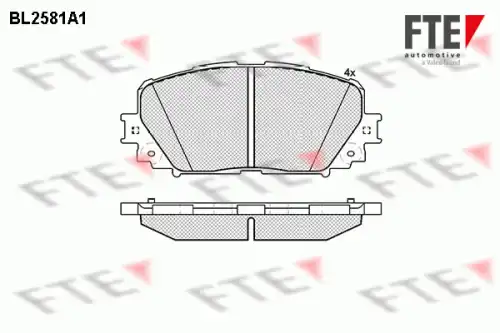 Тормозные колодки дисковые FTE BL2581A1