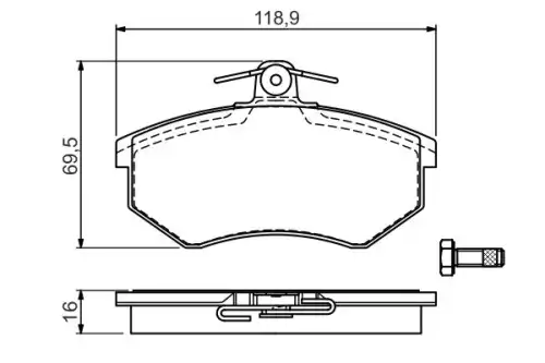 Тормозные колодки дисковые BOSCH 0 986 494 544