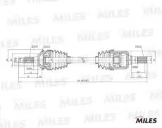 GC01067 MILES Привод в сборе левый (ABS)
