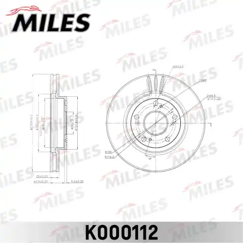 Тормозной диск MILES K000112