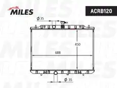 Радиатор системы охлаждения двигателя MILES ACRB120