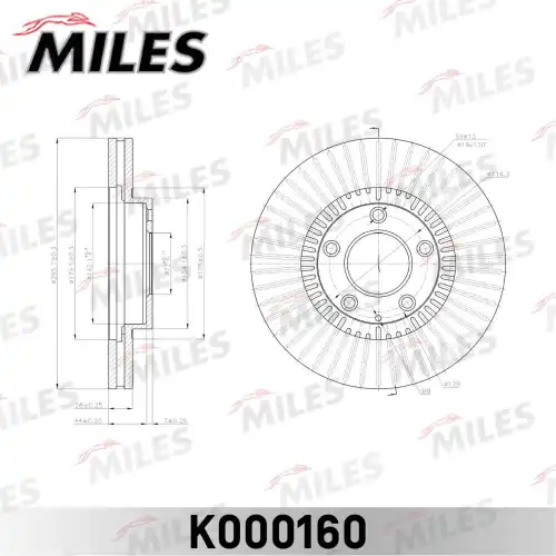 Тормозной диск MILES K000160