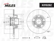 Тормозной диск MILES K010262