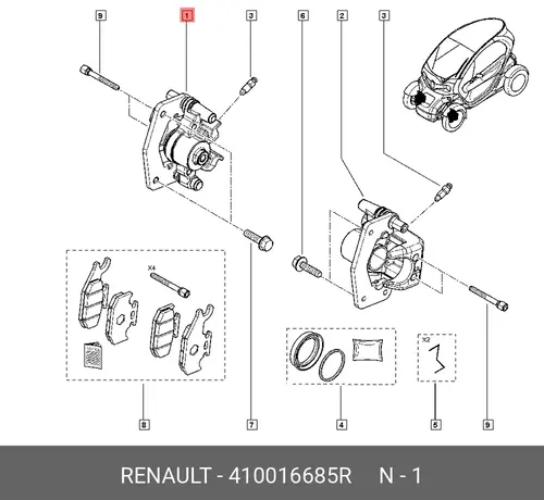 Суппорт тормозной RENAULT 410016685R