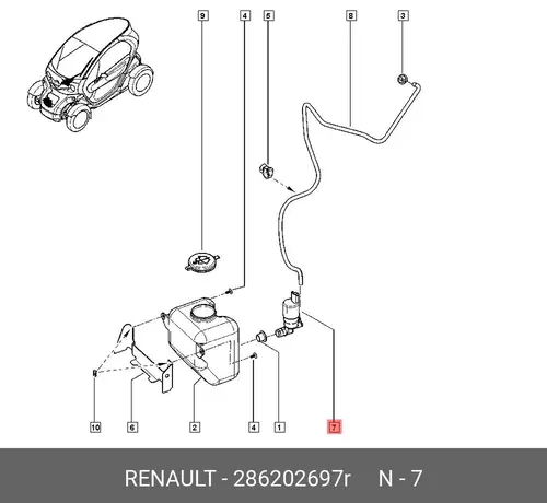286202697R НАСОС СТЕКЛООЧИСТИТЕЛЯ RENAULT