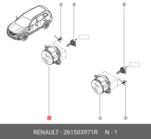 Фара противотуманная RENAULT 261503971R