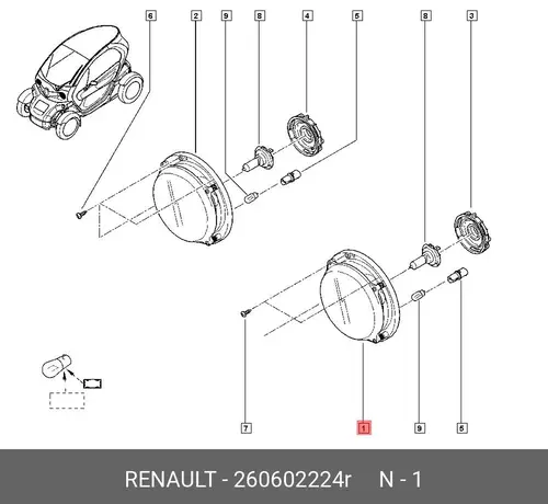 Фара RENAULT 260602224R