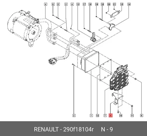 SUPPORT REFROIDISSEUR ONDULEUR 290F18104R RENAULT