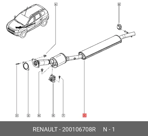 Гофра глушителя RENAULT 200106708R L= d=