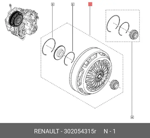 К-Т ГИДРОМУФТЫ АКП 302054315R RENAULT