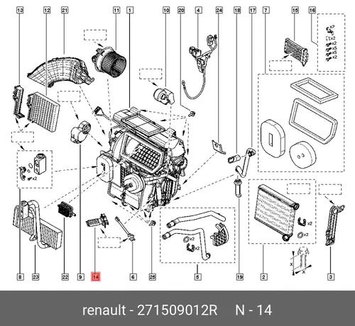 РЕЗИСТОР ДОП ДВИГ ОТОПИТЕЛЯ (ПОСТ, 200 В 271509012R RENAULT