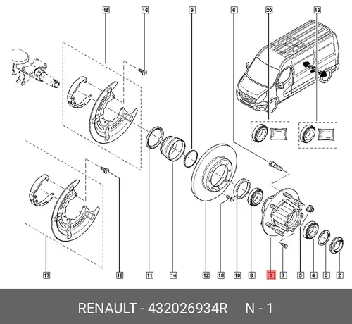 Ступица RENAULT 432026934R