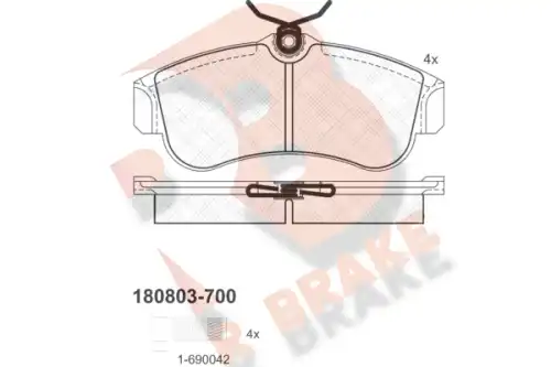 Дисковые тормозные колодки R BRAKE RB0803-700