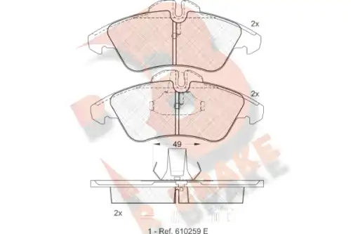 Тормозные колодки дисковые R BRAKE RB1104