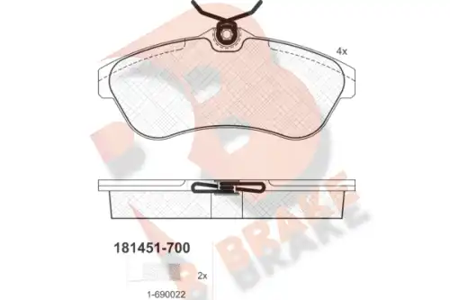 Тормозные колодки дисковые R BRAKE RB1451-700
