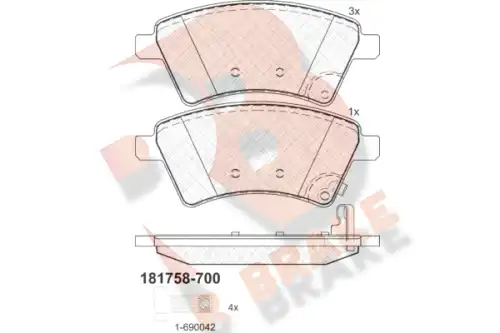 Тормозные колодки дисковые R BRAKE RB1758-700