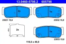 Тормозные колодки дисковые ATE 13.0460-5798.2