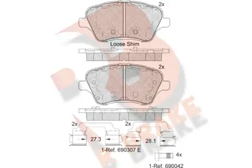Тормозные колодки дисковые R BRAKE RB2108