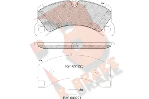 Тормозные колодки дисковые R BRAKE RB2206