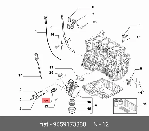 Датчик давления масла 9659173880 FIAT