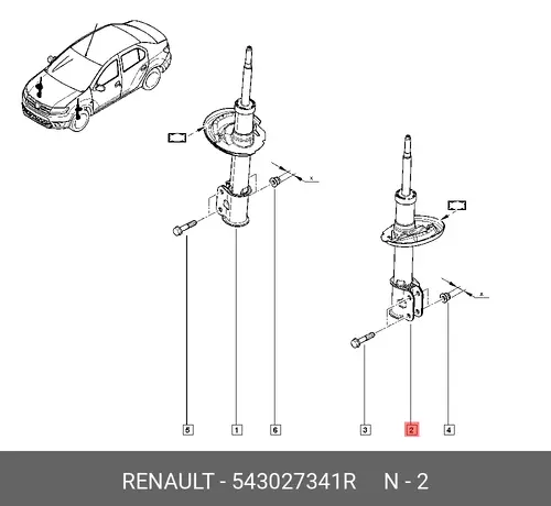 амортизатор передний!\ Renault 543027341R