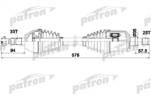 Вал приводной в сборе PATRON PDS0435