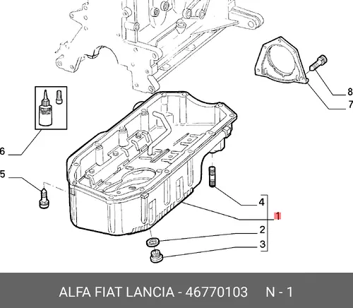 Поддон картера двигателя ALFA ROMEO 46770103
