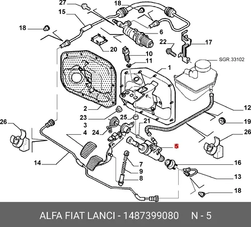 Цилиндр сцепления ALFA ROMEO 1487399080