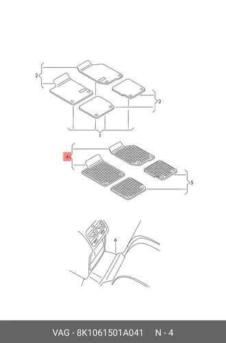 Коврики в салон VAG 8K1061501A041